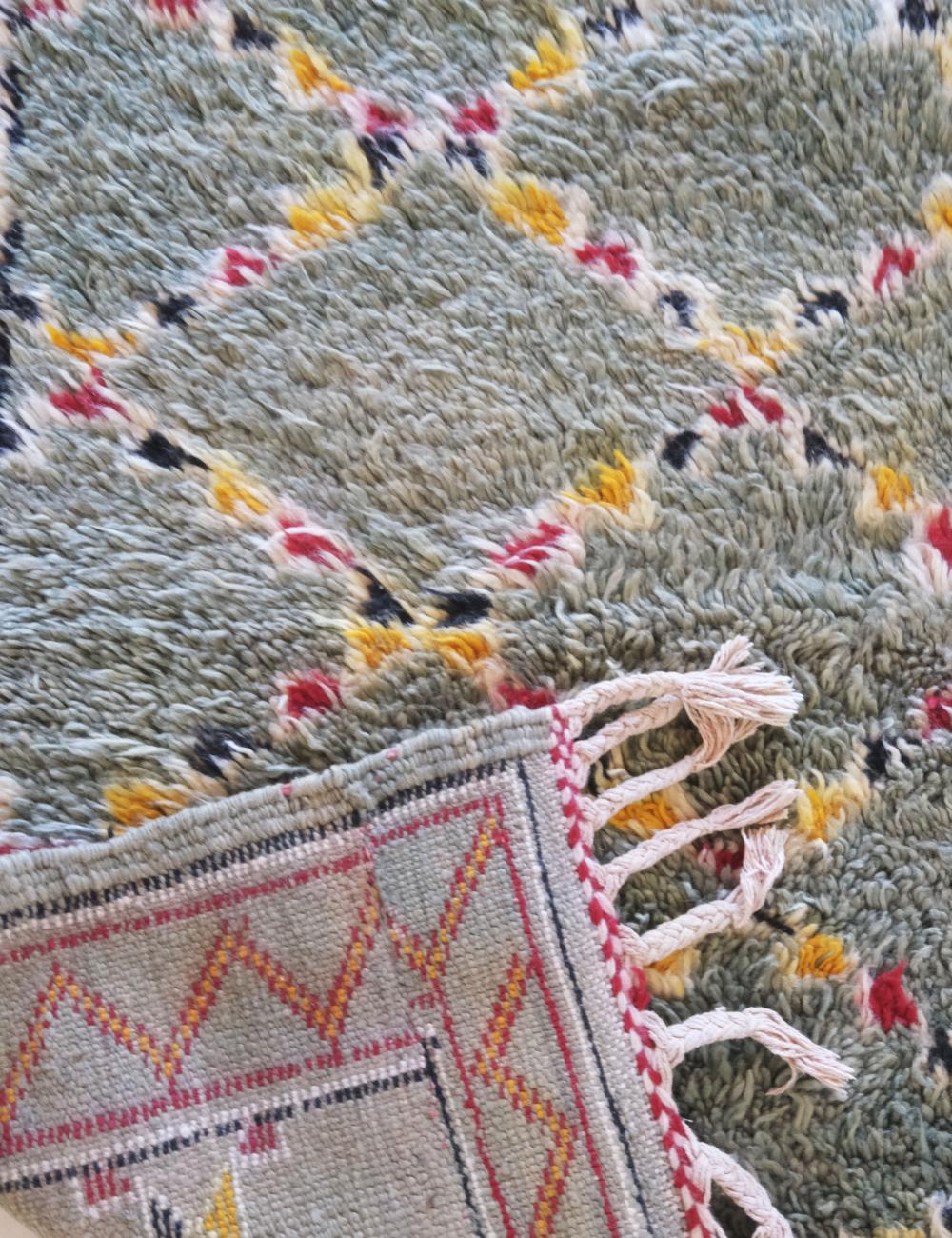 Emerald Green Collectible Moroccan Wool Rug 10.6 x 5.8 ft / 323 x 177 cm