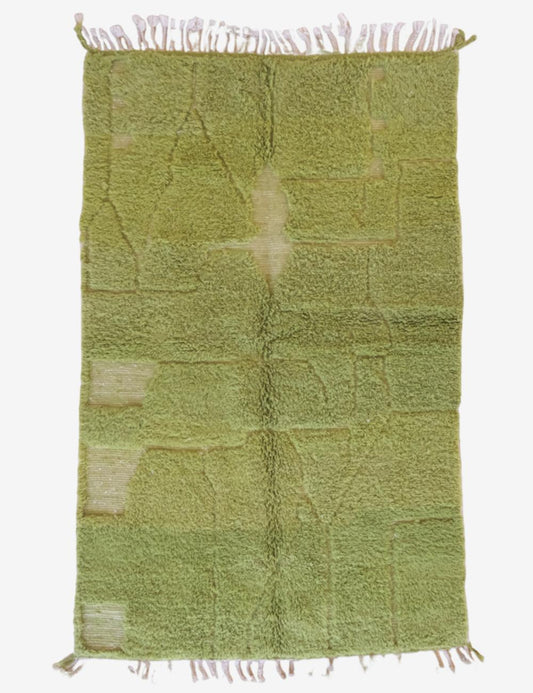 Green Contemporary Moroccan Rug 7.9 x 4.9 ft / 240 x 150 cm