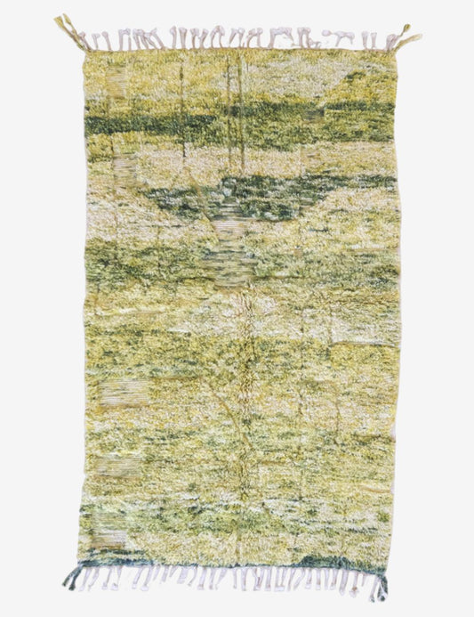 Yellow-Green Moroccan Rug With Gradient Tones 8.7 x 5.1 ft / 264 x 157 cm