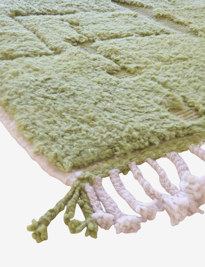 Green Contemporary Moroccan Rug 7.9 x 4.9 ft / 240 x 150 cm - Surcoma