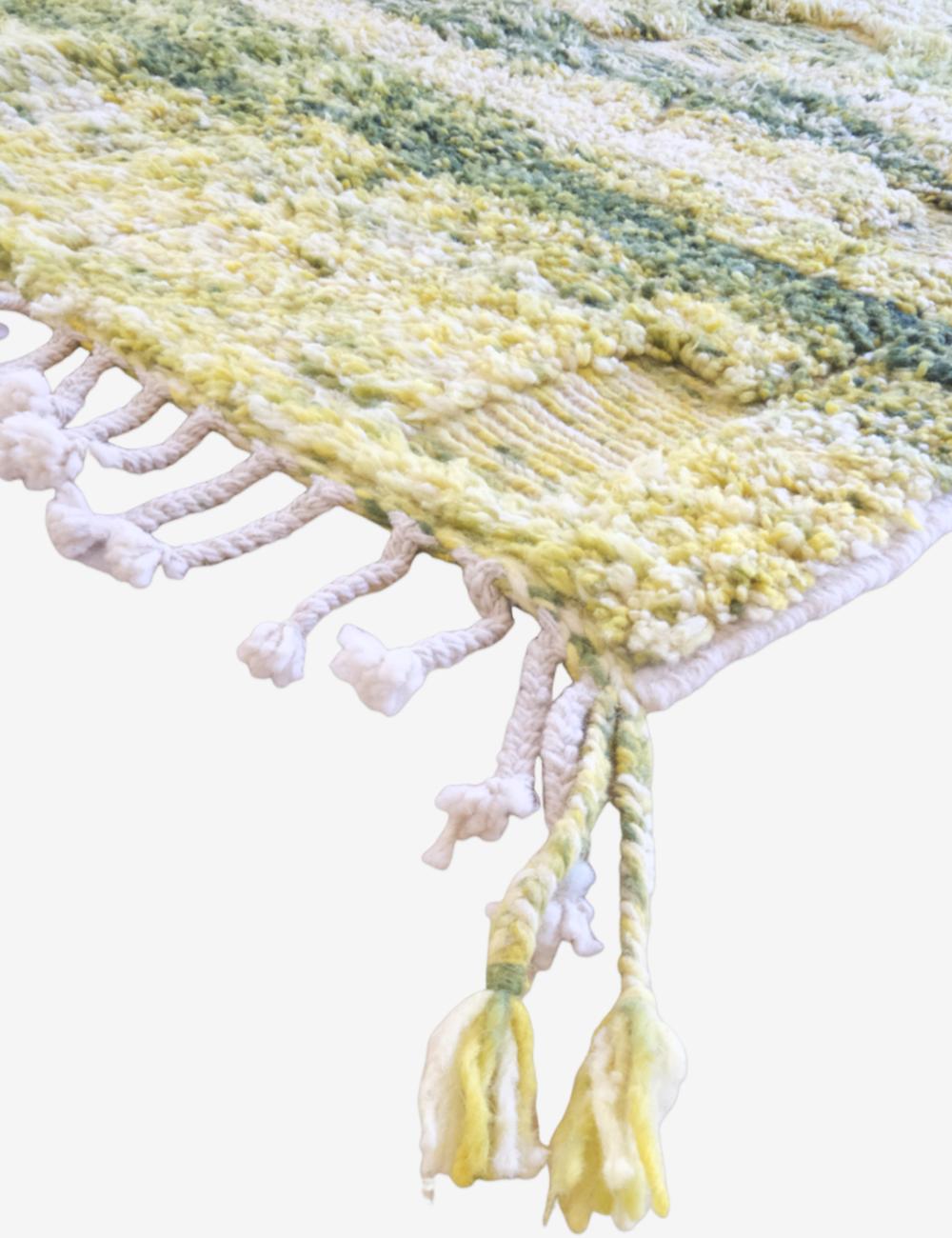 Yellow-Green Moroccan Rug With Gradient Tones 8.7 x 5.1 ft / 264 x 157 cm