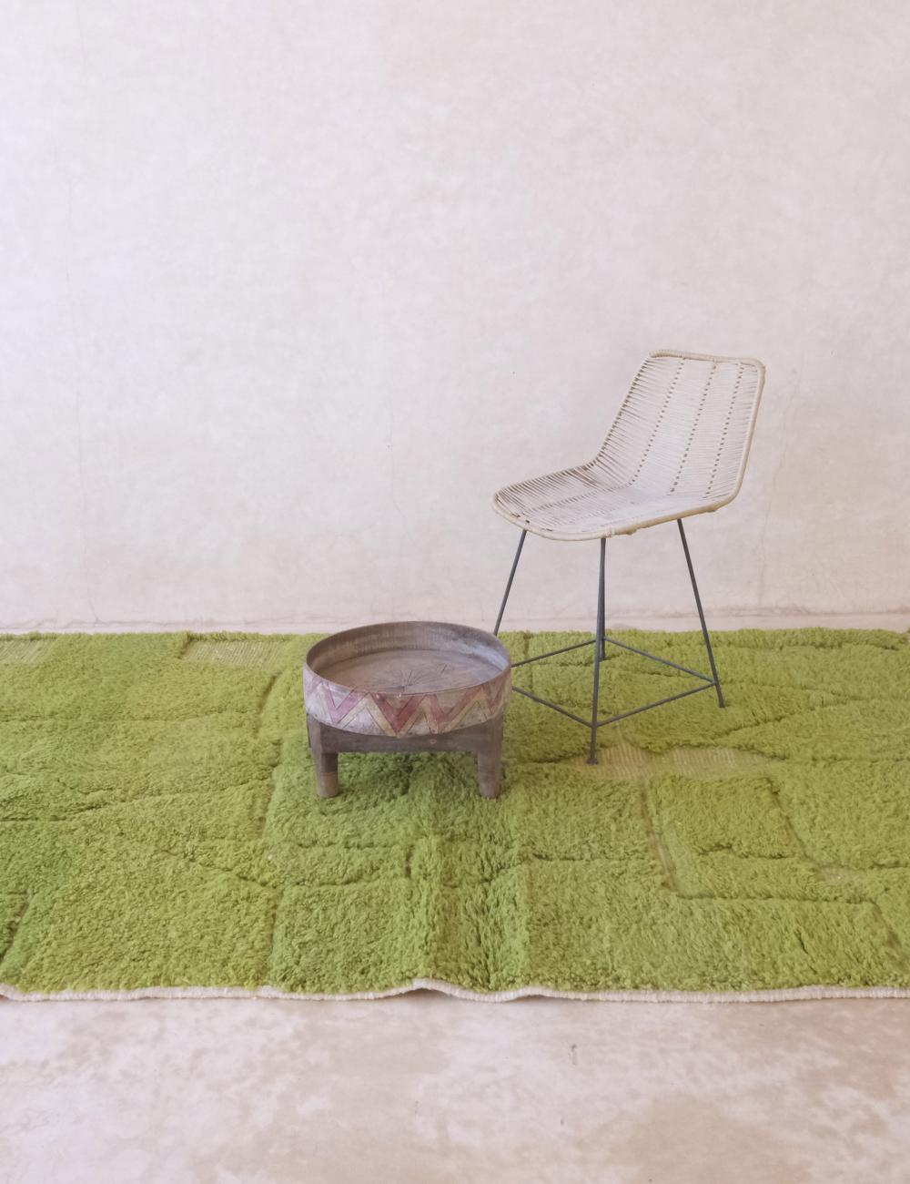 Green Contemporary Moroccan Rug 7.9 x 4.9 ft / 240 x 150 cm