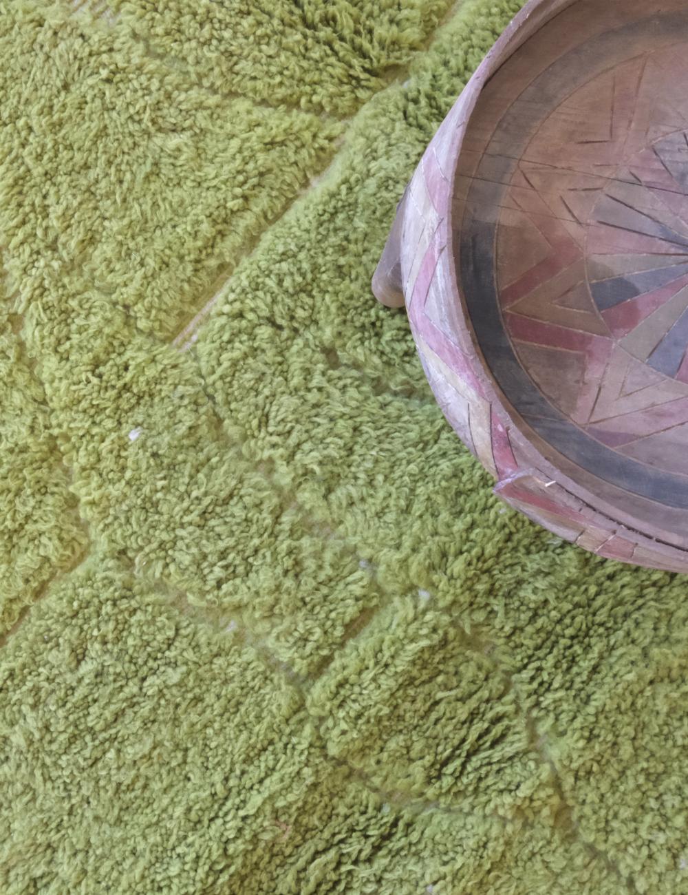 Green Contemporary Moroccan Rug 7.9 x 4.9 ft / 240 x 150 cm