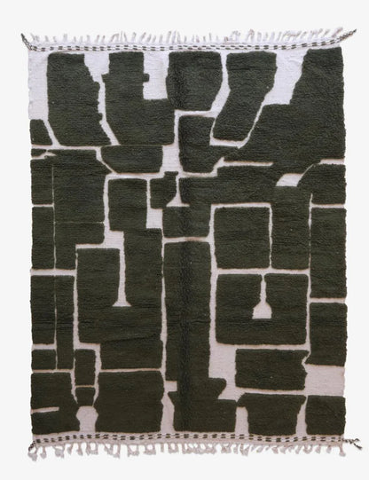 Green Moroccan Contemporary Rug 9.6 x 7 ft / 294 x 216 cm - Surcoma