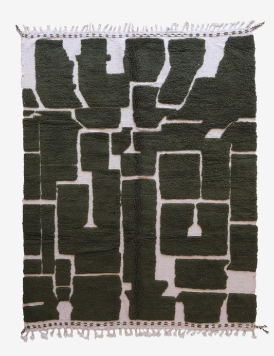 Green Moroccan Contemporary Rug 9.6 x 7 ft / 294 x 216 cm