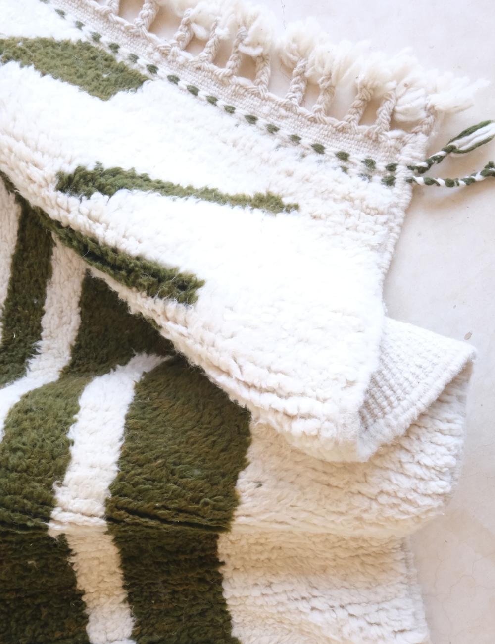 Custom Green Wool Rug - Echoes Of Love 52