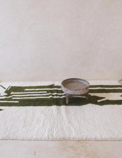 Green Hand-knotted Abstract Moroccan Rug 8.2 x 5.1 ft / 251 x 156 cm - Surcoma