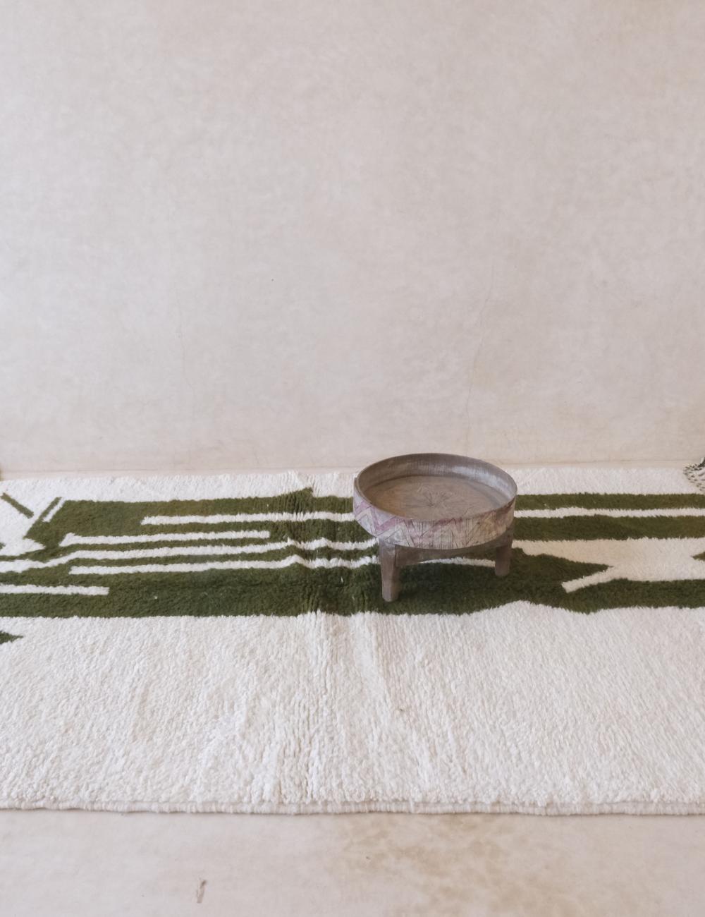 Custom Green Wool Rug - Echoes Of Love 52