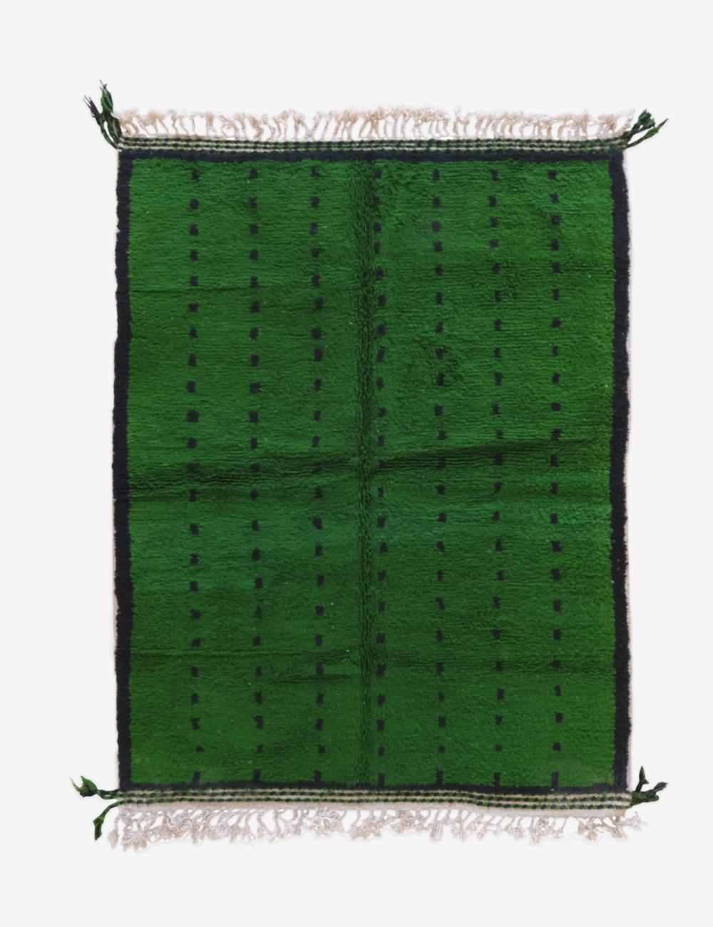 Green Moroccan Rug 7.3 x 5.6 ft / 223 x 171 cm - Surcoma