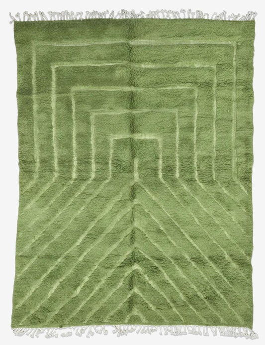 Green Moroccan Rug 10.4 x 7.9 ft / 316 x 242 cm