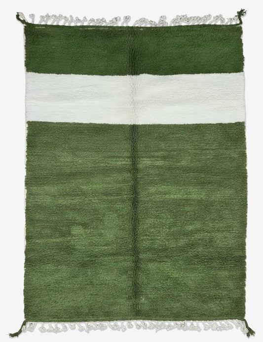 Green Moroccan Rug 9.6 x 6.7 ft / 292 x 207 cm