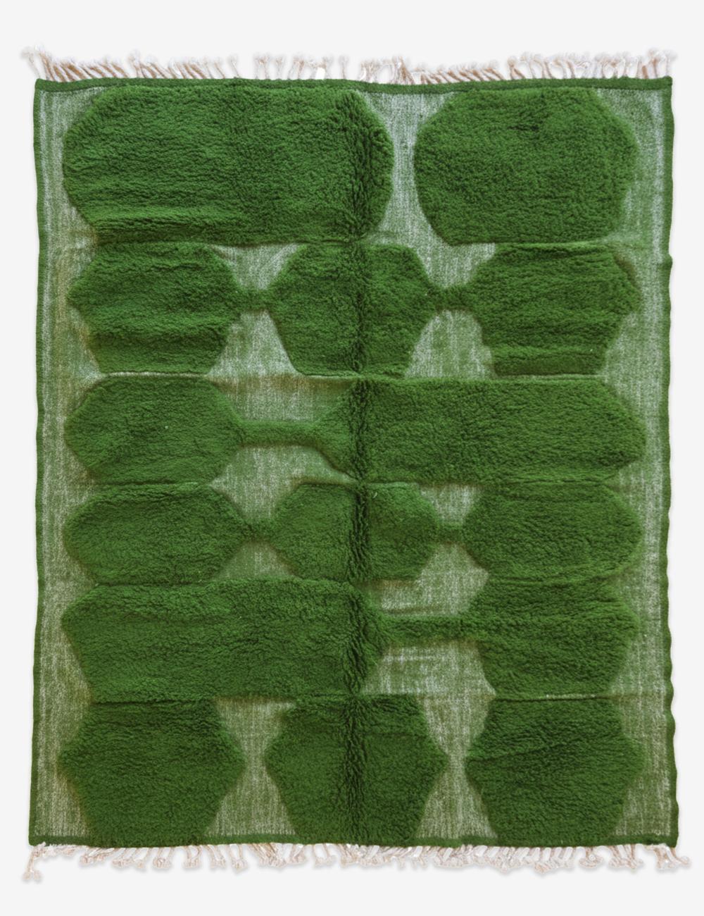 Green Moroccan Rug 9.6 x 7.9 ft / 294 x 243 cm