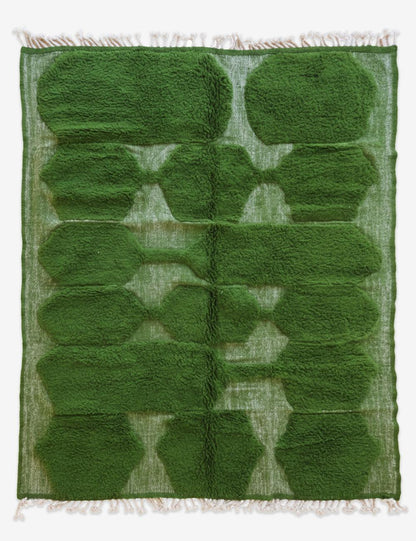 Green Moroccan Rug 9.6 x 7.9 ft / 294 x 243 cm