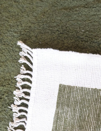 Green Moroccan Wool Rug 11.5 x 8.3 ft / 352 x 254 cm - Surcoma