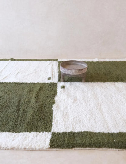 Green Moroccan Wool Rug 11.5 x 8.3 ft / 352 x 254 cm - Surcoma