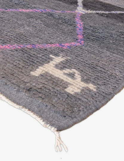 Grey Moroccan Runner Rug 13.5 x 2.5 ft / 410 x 78 cm - Surcoma