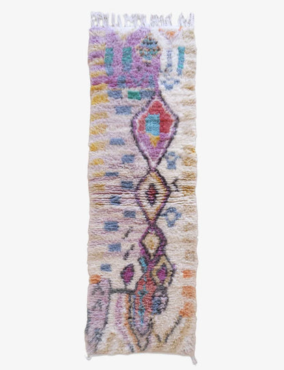 Hallway Moroccan Wool Rug 7.5 x 2.3 ft / 228 x 70 cm - Surcoma