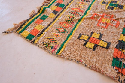 Handmade Moroccan Colorful Runner Rug 8.5 x 3.2 ft / 258 x 98 cm - Surcoma
