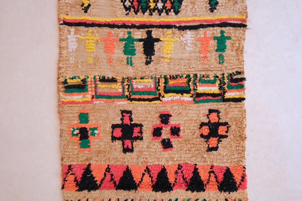 Handmade Moroccan Colorful Runner Rug 8.5 x 3.2 ft / 258 x 98 cm - Surcoma