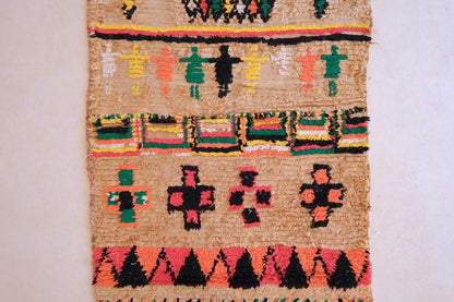 Handmade Moroccan Colorful Runner Rug 8.5 x 3.2 ft / 258 x 98 cm - Surcoma
