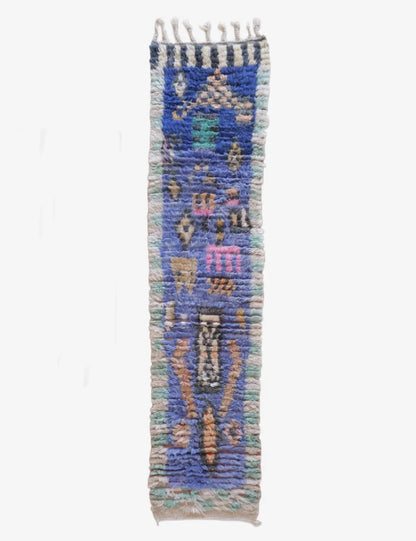 Hand-Knotted Moroccan Runner Rug 9.5 x 2.1 ft / 291 x 64 cm - Surcoma