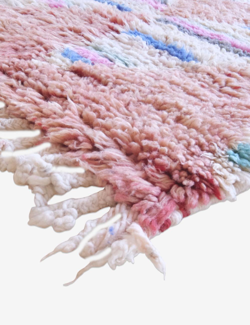 Hand-knotted Moroccan Neutral Runner Rug 9 x 2.5 ft / 273 x 77 cm