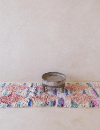 Hand-knotted Moroccan Neutral Runner Rug 9 x 2.5 ft / 273 x 77 cm - Surcoma