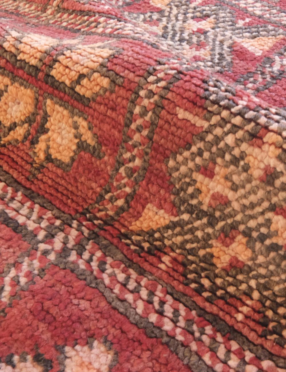 Red Moroccan Rug 6.9 x 3.5 ft / 211 x 108 cm