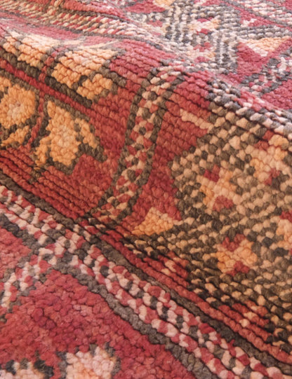 Red Moroccan Rug 6.9 x 3.5 ft / 211 x 108 cm - Surcoma