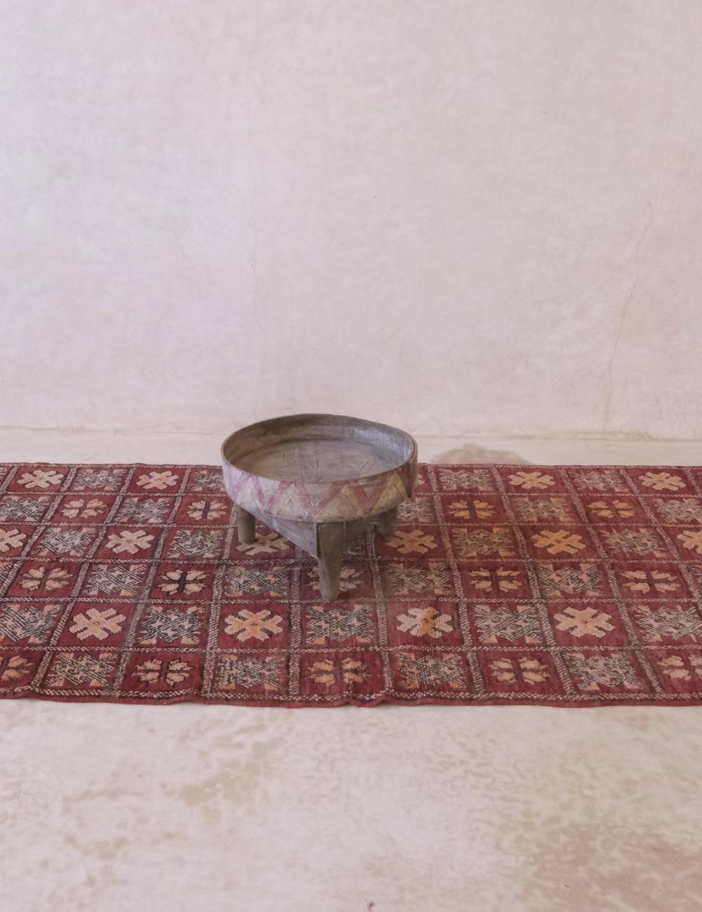 Red Moroccan Rug 6.9 x 3.5 ft / 211 x 108 cm