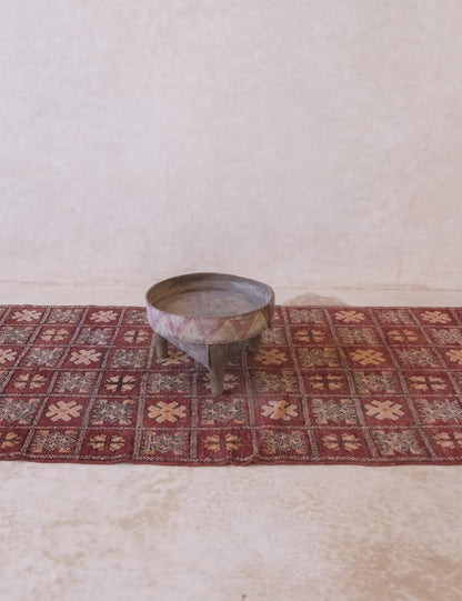 Red Moroccan Rug 6.9 x 3.5 ft / 211 x 108 cm - Surcoma