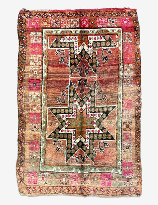 Vintage Moroccan Wool Rug 10.9 x 6.2 ft / 333 x 190 cm