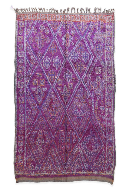 Moroccan Purple Wool Rug 11.3 x 6.3 ft / 345 x 193 cm - Surcoma