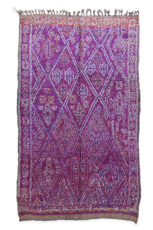 Moroccan Purple Wool Rug 11.3 x 6.3 ft / 345 x 193 cm