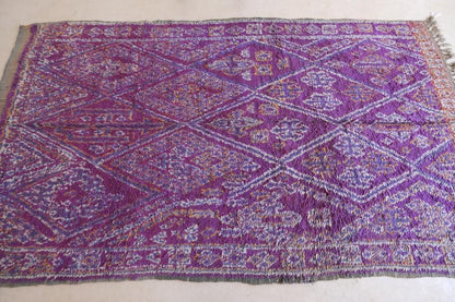 Moroccan Purple Wool Rug 11.3 x 6.3 ft / 345 x 193 cm - Surcoma