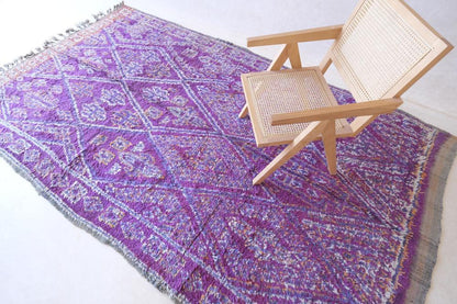 Moroccan Purple Wool Rug 11.3 x 6.3 ft / 345 x 193 cm - Surcoma