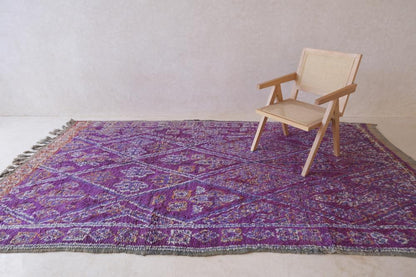 Moroccan Purple Wool Rug 11.3 x 6.3 ft / 345 x 193 cm - Surcoma
