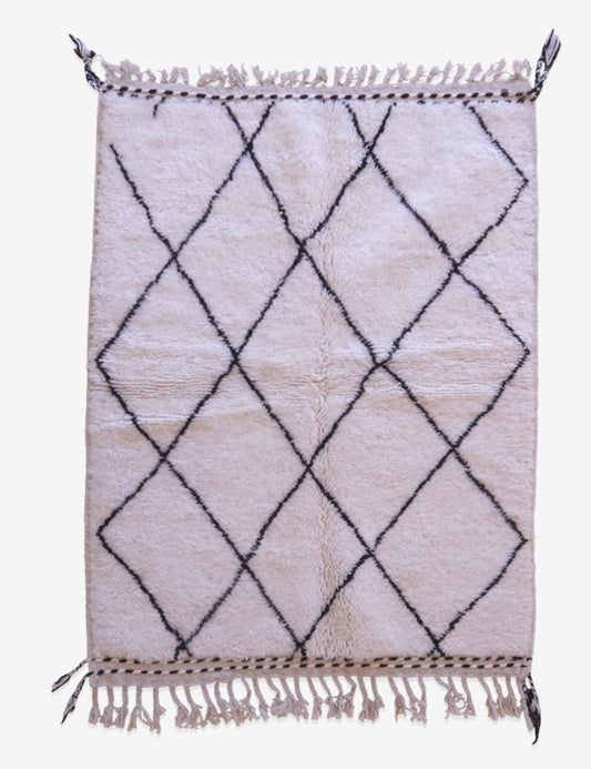 Handmade Beni Ourain Rug 5.9 x 4.3 ft / 181 x 133 cm