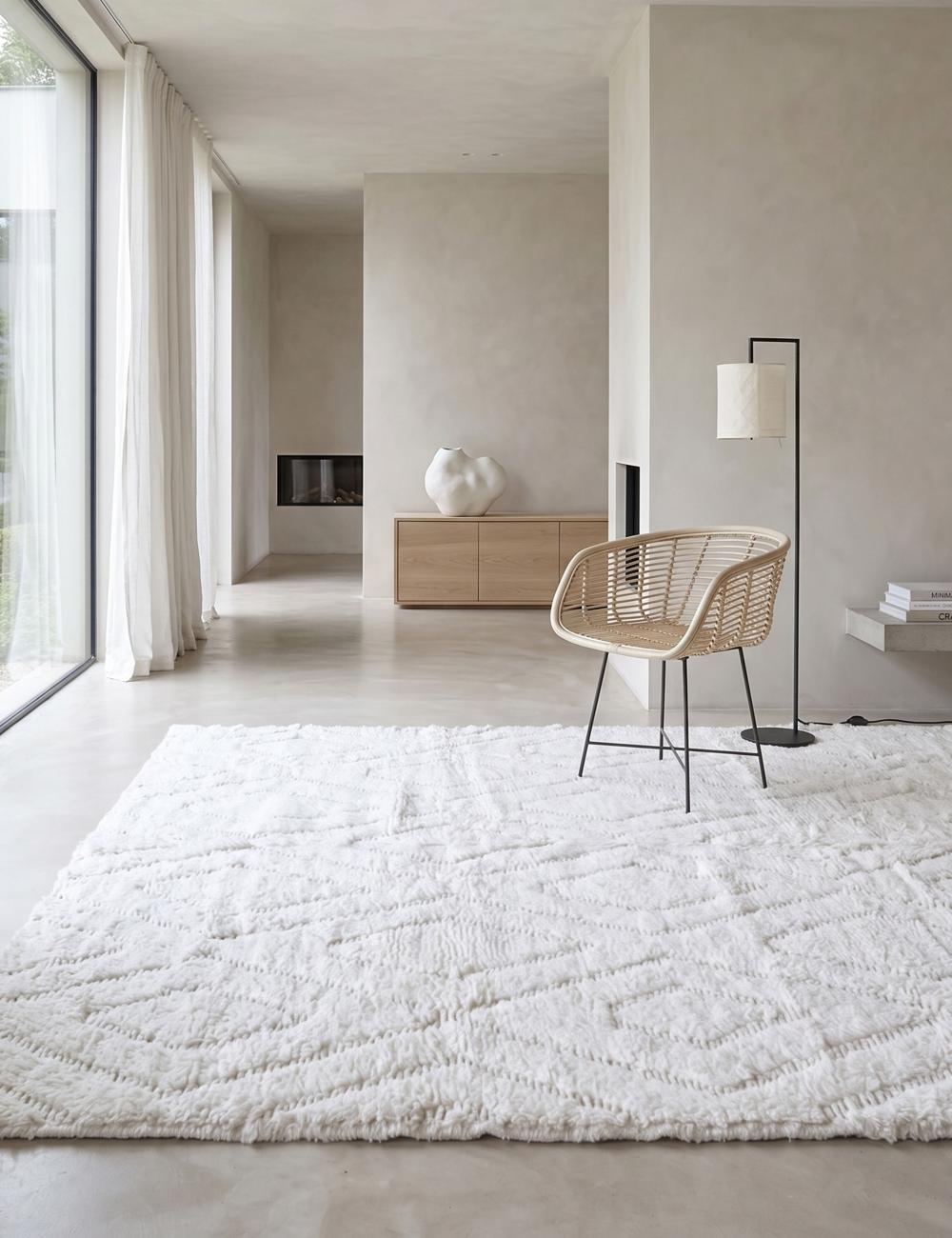 Made to Order White Moroccan Rug - Beni Ourain 06