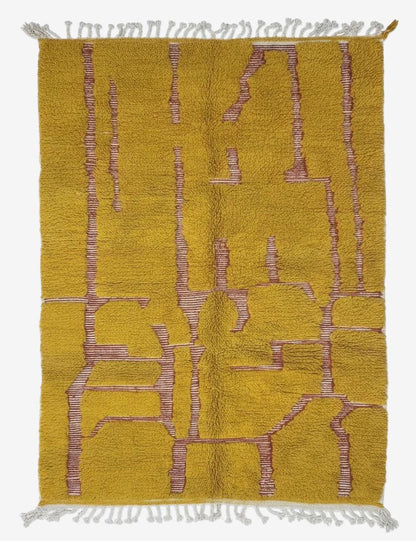 Yellow Textured Moroccan Rug