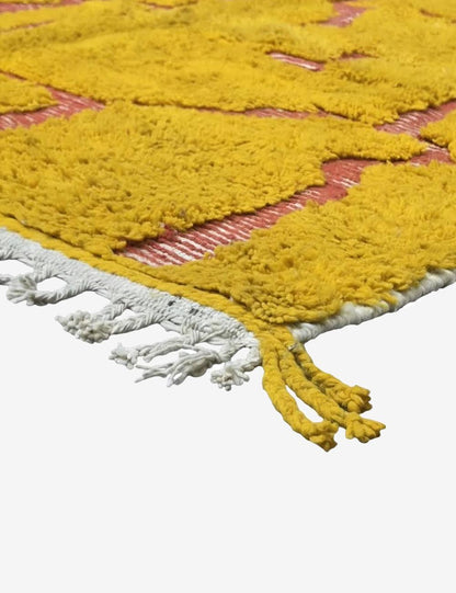 Yellow Textured Moroccan Rug