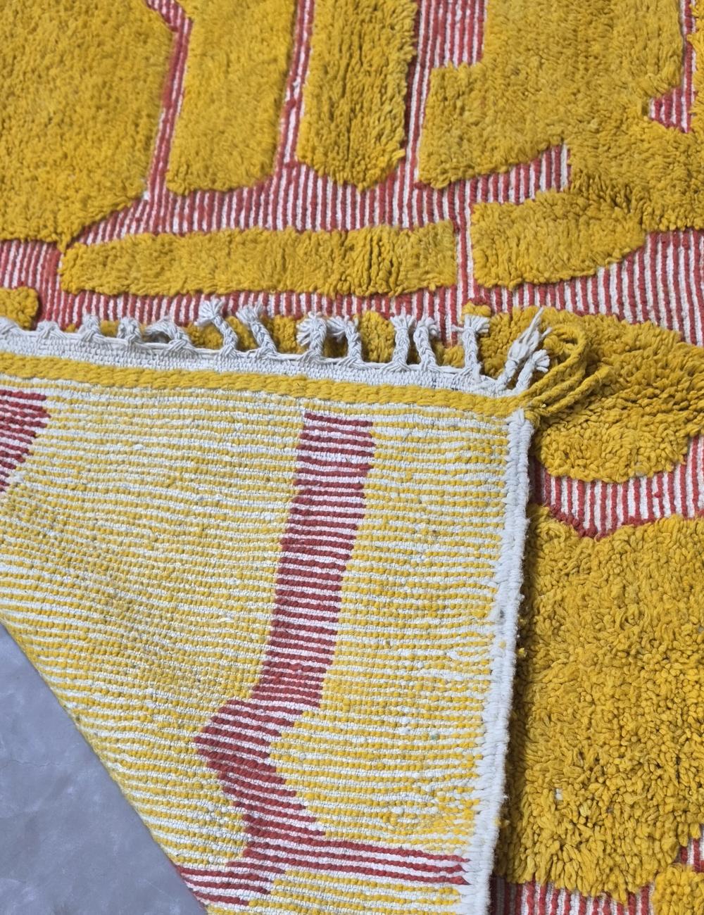 Yellow Textured Moroccan Rug