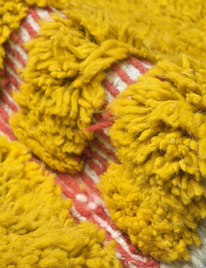 Yellow Textured Moroccan Rug