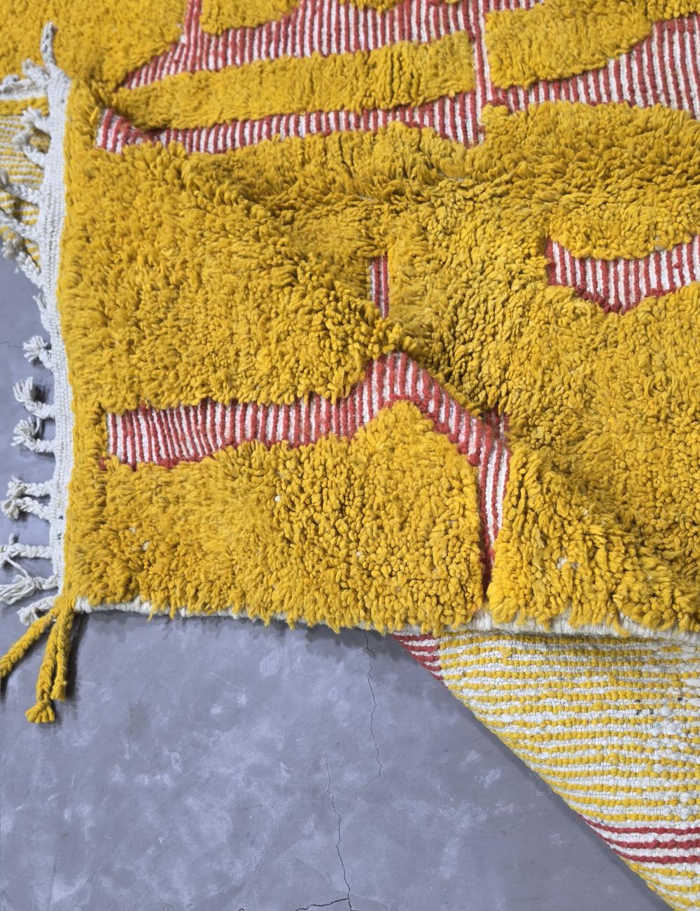 Yellow Textured Moroccan Rug