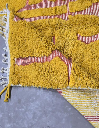 Yellow Textured Moroccan Rug