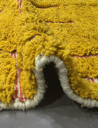Yellow Textured Moroccan Rug