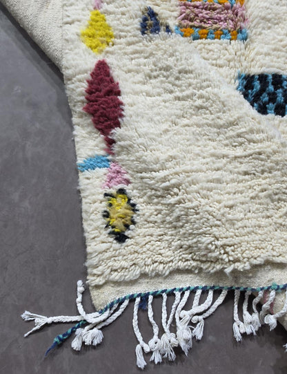 Handmade Tribal Azilal Rug 6.9 x 5.9 ft / 209 x 180 cm