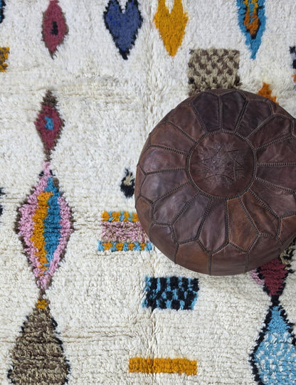 Handmade Tribal Azilal Rug 6.9 x 5.9 ft / 209 x 180 cm