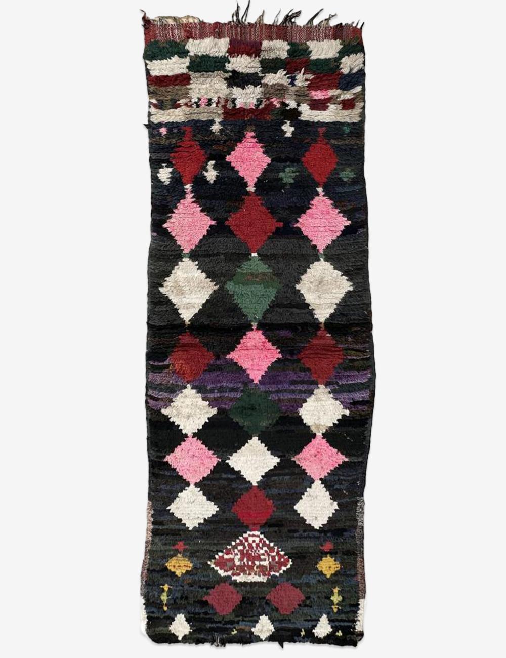 Handwoven Berber Rug 7.1 x 2.5 ft / 217 x 78 cm