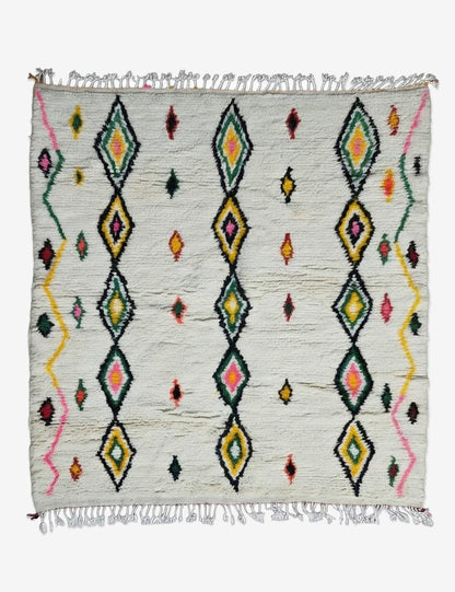 Handwoven Azilal Wool Rug 7.3 x 6.4 ft / 221 x 197 cm